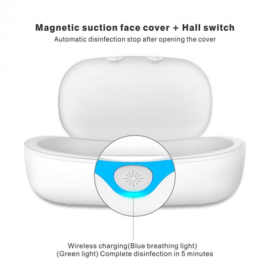 3-in-1 UV Disinfection Box QC3.0 Wireless Fast Charger Aromatherapy Portable UV Lamp Ultraviolet Sterilizer Cleaner for Face Cover Phone Jewelry Sock 3-in-1 UV Disinfection Box QC3.0 Wireless Fast Charger Aromatherapy Portable UV Lamp Ultraviolet Sterilizer Cleaner for Face Cover Phone Jewelry Sock