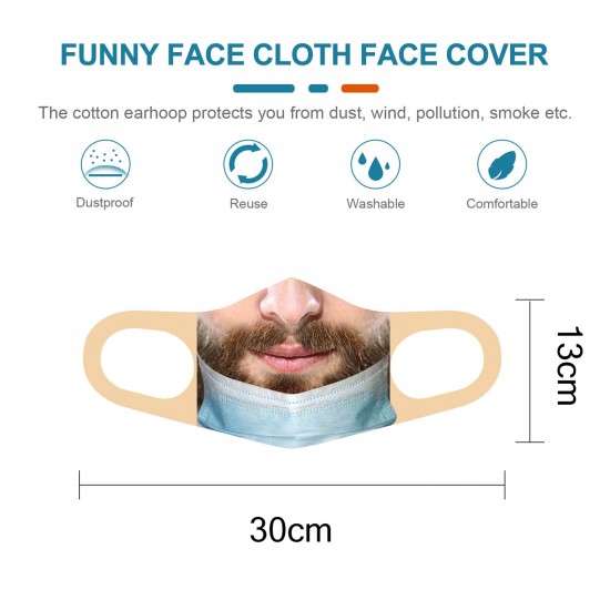 Funny Expression Printed Face Cover Reusable Cotton Mouth Cover Funny Expression Printed Face Cover Reusable Cotton Mouth Cover