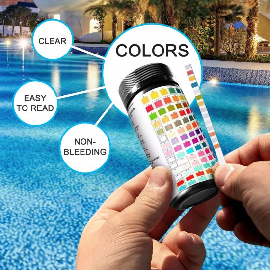 50 PCS Pool and Spa Test Strips,14-in-1 Swimming Pool Water Testing for for Chlorine Bromine Alkalinity pH Hardness 50 PCS Pool and Spa Test Strips,14-in-1 Swimming Pool Water Testing for for Chlorine Bromine Alkalinity pH Hardness