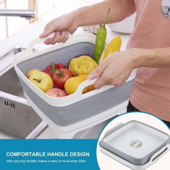 Collapsible Sink with Drainer Plug Handle Collapsible Washing Up Bowl Folding Water Container Portable Water Storage Basin for Washing Dishes Camping Hiking Home Kitchen Collapsible Sink with Drainer Plug Handle Collapsible Washing Up Bowl Folding Water Container Portable Water Storage Basin for Washing Dishes Camping Hiking Home Kitchen