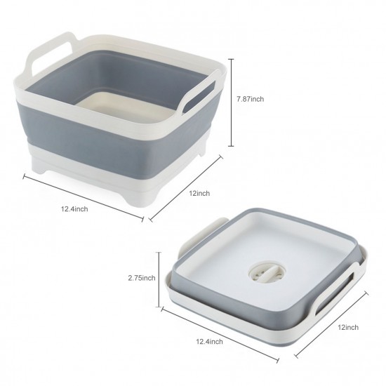 Collapsible Sink with Drainer Plug Handle Collapsible Washing Up Bowl Folding Water Container Portable Water Storage Basin for Washing Dishes Camping Hiking Home Kitchen Collapsible Sink with Drainer Plug Handle Collapsible Washing Up Bowl Folding Water Container Portable Water Storage Basin for Washing Dishes Camping Hiking Home Kitchen