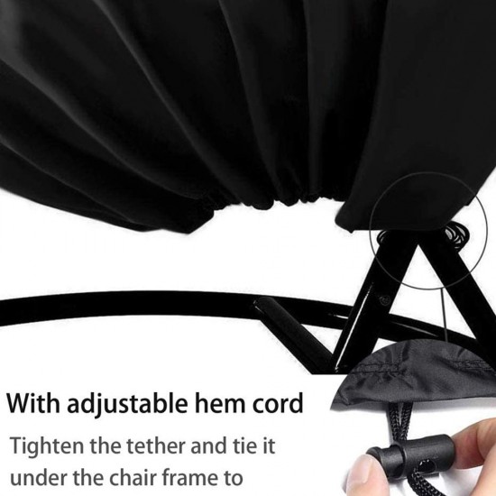 Patio Hanging Chair Cover Outdoor Egg Chair Cover Durable Waterproof Swing Chair Dust Cover Black, S Size 115 * 190cm Patio Hanging Chair Cover Outdoor Egg Chair Cover Durable Waterproof Swing Chair Dust Cover Black, S Size 115 * 190cm