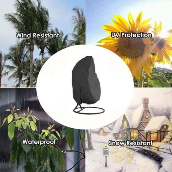 Patio Hanging Chair Cover Outdoor Egg Chair Cover Durable Waterproof Swing Chair Dust Cover Black, S Size 115 * 190cm Patio Hanging Chair Cover Outdoor Egg Chair Cover Durable Waterproof Swing Chair Dust Cover Black, S Size 115 * 190cm