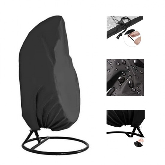 Patio Hanging Chair Cover Outdoor Egg Chair Cover Durable Waterproof Swing Chair Dust Cover Black, S Size 115 * 190cm Patio Hanging Chair Cover Outdoor Egg Chair Cover Durable Waterproof Swing Chair Dust Cover Black, S Size 115 * 190cm