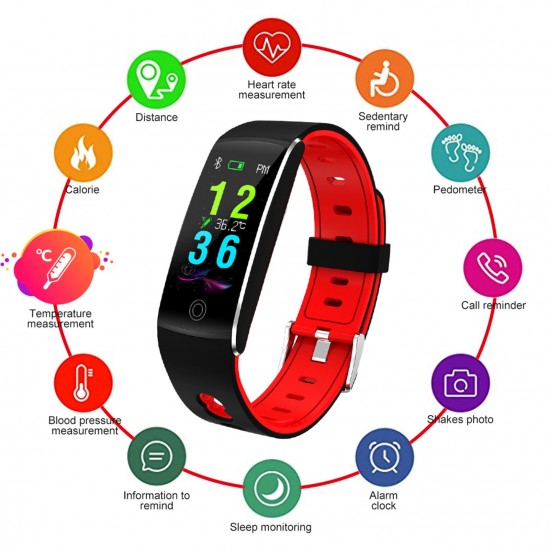 Smart Watch, Fitness Tracker, Smart Sports Bracelet, Body Temperature / PR Pulse Rate / SpO2 Blood Oxygen Sensor Saturation / Blood Pressure Monitoring, Step Calorie Counter Sleep Monitoring, IP67 Waterproof Smart Bracelet Smart Watch, Fitness Tracker, Smart Sports Bracelet, Body Temperature / PR Pulse Rate / SpO2 Blood Oxygen Sensor Saturation / Blood Pressure Monitoring, Step Calorie Counter Sleep Monitoring, IP67 Waterproof Smart Bracelet