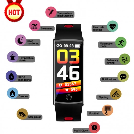 Smart Watch, Fitness Tracker, Smart Sports Bracelet, Body Temperature / PR Pulse Rate / SpO2 Blood Oxygen Sensor Saturation / Blood Pressure Monitoring, Step Calorie Counter Sleep Monitoring, IP67 Waterproof Smart Bracelet Smart Watch, Fitness Tracker, Smart Sports Bracelet, Body Temperature / PR Pulse Rate / SpO2 Blood Oxygen Sensor Saturation / Blood Pressure Monitoring, Step Calorie Counter Sleep Monitoring, IP67 Waterproof Smart Bracelet