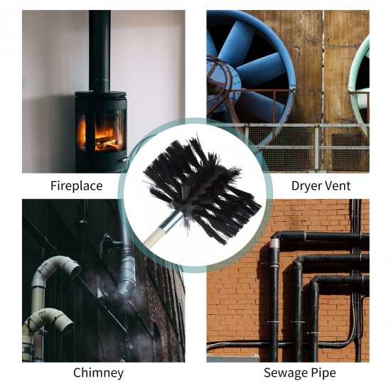 Chimney Cleaning Brush Kit 9PCS Poles with Nylon Brush Head Duct Vent Cleaning Set Chimney Sweep Kit Flexible Chimney Brushes for Fireplace Dryer Vent Chimney Cleaning Brush Kit 9PCS Poles with Nylon Brush Head Duct Vent Cleaning Set Chimney Sweep Kit Flexible Chimney Brushes for Fireplace Dryer Vent