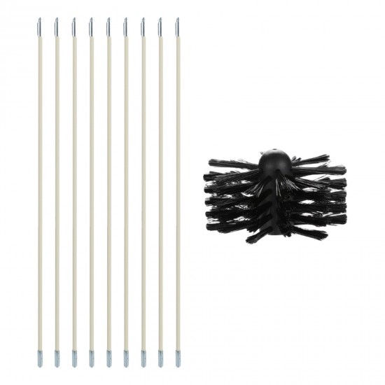 Chimney Cleaning Brush Kit 9PCS Poles with Nylon Brush Head Duct Vent Cleaning Set Chimney Sweep Kit Flexible Chimney Brushes for Fireplace Dryer Vent Chimney Cleaning Brush Kit 9PCS Poles with Nylon Brush Head Duct Vent Cleaning Set Chimney Sweep Kit Flexible Chimney Brushes for Fireplace Dryer Vent