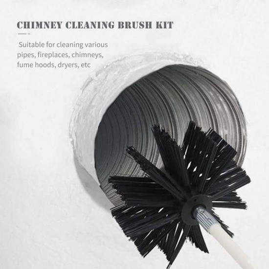 Chimney Cleaning Brush Kit 9PCS Poles with Nylon Brush Head Duct Vent Cleaning Set Chimney Sweep Kit Flexible Chimney Brushes for Fireplace Dryer Vent Chimney Cleaning Brush Kit 9PCS Poles with Nylon Brush Head Duct Vent Cleaning Set Chimney Sweep Kit Flexible Chimney Brushes for Fireplace Dryer Vent