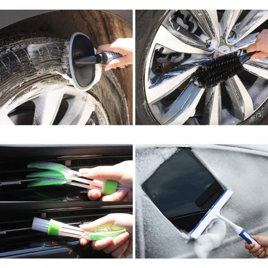 15PCS Car Wash Cleaning Tools Set With Folding Bucket Wash Mitt Sponge Towels Tire Brush Window Scraper Duster for Auto Interior Exterior Care Cleaning Car Detailing Set 15PCS Car Wash Cleaning Tools Set With Folding Bucket Wash Mitt Sponge Towels Tire Brush Window Scraper Duster for Auto Interior Exterior Care Cleaning Car Detailing Set