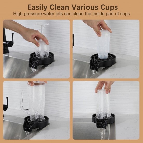 Glass Rinser for Kitchen Sink Bottle Cups Washer for Sink Attachment Bar Glass Rinser ABS Kitchen Sink Accessories with Soft Water Tube Glass Rinser for Kitchen Sink Bottle Cups Washer for Sink Attachment Bar Glass Rinser ABS Kitchen Sink Accessories with Soft Water Tube