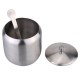 Stainless Steel Drum Shaped Cruet Seasoning Pot Sugar Coffee Can Container with Spoon Kitchen Tool Stainless Steel Drum Shaped Cruet Seasoning Pot Sugar Coffee Can Container with Spoon Kitchen Tool