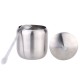 Stainless Steel Drum Shaped Cruet Seasoning Pot Sugar Coffee Can Container with Spoon Kitchen Tool Stainless Steel Drum Shaped Cruet Seasoning Pot Sugar Coffee Can Container with Spoon Kitchen Tool