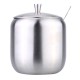 Stainless Steel Drum Shaped Cruet Seasoning Pot Sugar Coffee Can Container with Spoon Kitchen Tool Stainless Steel Drum Shaped Cruet Seasoning Pot Sugar Coffee Can Container with Spoon Kitchen Tool