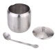 Stainless Steel Drum Shaped Cruet Seasoning Pot Sugar Coffee Can Container with Spoon Kitchen Tool Stainless Steel Drum Shaped Cruet Seasoning Pot Sugar Coffee Can Container with Spoon Kitchen Tool