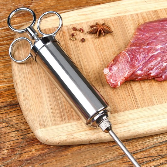 BLF-009 Marinade Meet BBQ Sauce Injector Needles Syringe 2-oz Flavoring Seasoning with 3 Marinade Flavor Needle 2 Cleaning Brushes for BBQ Smoker Grill Beast Turkey Best Cooking Gift BLF-009 Marinade Meet BBQ Sauce Injector Needles Syringe 2-oz Flavoring Seasoning with 3 Marinade Flavor Needle 2 Cleaning Brushes for BBQ Smoker Grill Beast Turkey Best Cooking Gift