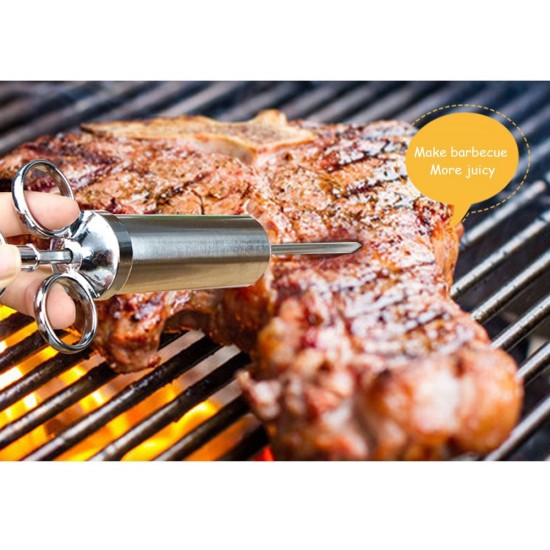 BLF-009 Marinade Meet BBQ Sauce Injector Needles Syringe 2-oz Flavoring Seasoning with 3 Marinade Flavor Needle 2 Cleaning Brushes for BBQ Smoker Grill Beast Turkey Best Cooking Gift BLF-009 Marinade Meet BBQ Sauce Injector Needles Syringe 2-oz Flavoring Seasoning with 3 Marinade Flavor Needle 2 Cleaning Brushes for BBQ Smoker Grill Beast Turkey Best Cooking Gift