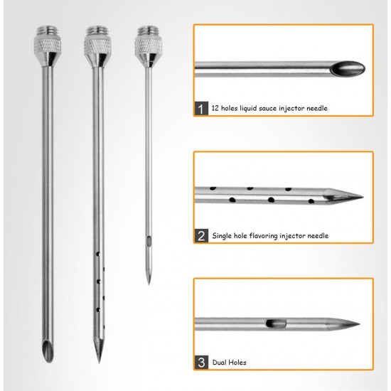 BLF-009 Marinade Meet BBQ Sauce Injector Needles Syringe 2-oz Flavoring Seasoning with 3 Marinade Flavor Needle 2 Cleaning Brushes for BBQ Smoker Grill Beast Turkey Best Cooking Gift BLF-009 Marinade Meet BBQ Sauce Injector Needles Syringe 2-oz Flavoring Seasoning with 3 Marinade Flavor Needle 2 Cleaning Brushes for BBQ Smoker Grill Beast Turkey Best Cooking Gift