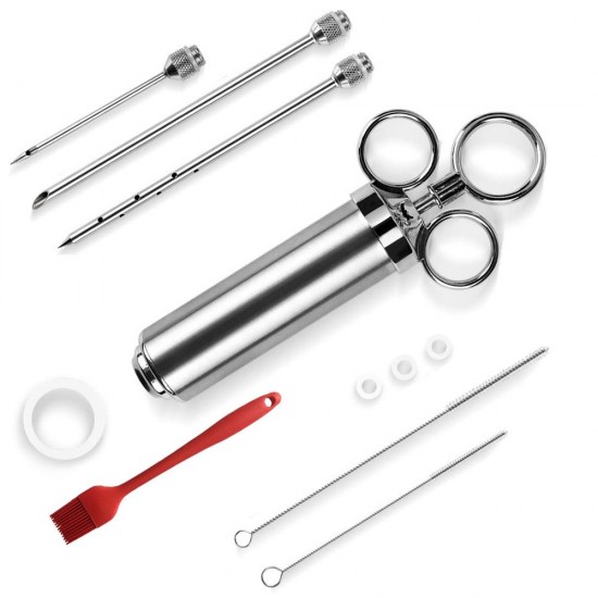 BLF-009 Marinade Meet BBQ Sauce Injector Needles Syringe 2-oz Flavoring Seasoning with 3 Marinade Flavor Needle 2 Cleaning Brushes for BBQ Smoker Grill Beast Turkey Best Cooking Gift BLF-009 Marinade Meet BBQ Sauce Injector Needles Syringe 2-oz Flavoring Seasoning with 3 Marinade Flavor Needle 2 Cleaning Brushes for BBQ Smoker Grill Beast Turkey Best Cooking Gift