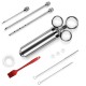 BLF-009 Marinade Meet BBQ Sauce Injector Needles Syringe 2-oz Flavoring Seasoning with 3 Marinade Flavor Needle 2 Cleaning Brushes for BBQ Smoker Grill Beast Turkey Best Cooking Gift BLF-009 Marinade Meet BBQ Sauce Injector Needles Syringe 2-oz Flavoring Seasoning with 3 Marinade Flavor Needle 2 Cleaning Brushes for BBQ Smoker Grill Beast Turkey Best Cooking Gift