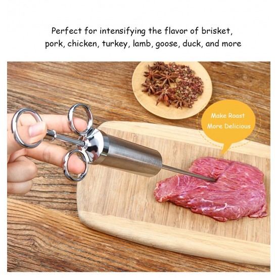 BLF-009 Marinade Meet BBQ Sauce Injector Needles Syringe 2-oz Flavoring Seasoning with 3 Marinade Flavor Needle 2 Cleaning Brushes for BBQ Smoker Grill Beast Turkey Best Cooking Gift BLF-009 Marinade Meet BBQ Sauce Injector Needles Syringe 2-oz Flavoring Seasoning with 3 Marinade Flavor Needle 2 Cleaning Brushes for BBQ Smoker Grill Beast Turkey Best Cooking Gift