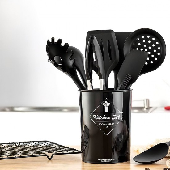 Kitchen Utensils Set 9Pcs All Over Silicone Non-stick Barreled Cooking Utensils Set Silica Gel Utensil Kitchenware Set Kitchen Utensils Set 9Pcs All Over Silicone Non-stick Barreled Cooking Utensils Set Silica Gel Utensil Kitchenware Set