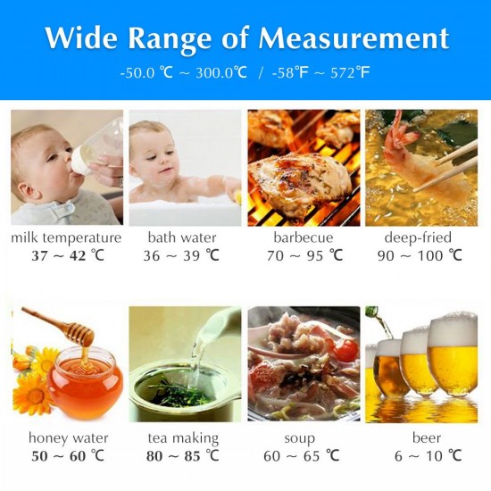 Thermometer Instant Read Digital Cooking Thermometer ℃/℉ Switch Candy Super Long Probe Kitchen BBQ Grill Smoker Meat Oil Milk Yogurt Temperature Thermometer Instant Read Digital Cooking Thermometer ℃/℉ Switch Candy Super Long Probe Kitchen BBQ Grill Smoker Meat Oil Milk Yogurt Temperature