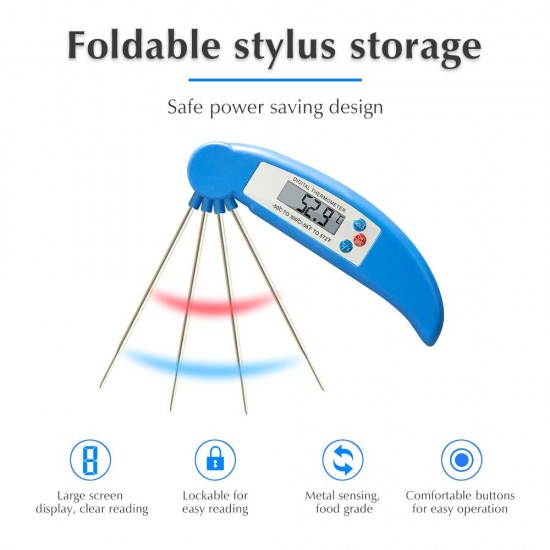 Thermometer Instant Read Digital Cooking Thermometer ℃/℉ Switch Candy Super Long Probe Kitchen BBQ Grill Smoker Meat Oil Milk Yogurt Temperature Thermometer Instant Read Digital Cooking Thermometer ℃/℉ Switch Candy Super Long Probe Kitchen BBQ Grill Smoker Meat Oil Milk Yogurt Temperature