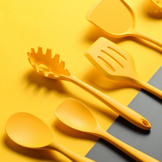 Silicone Kitchenware Set 8Pcs Kitchen Utensils Set Silica Gel Cooking Utensils Set Heat Resistant Kitchen Tools with Storage Barrel Silicone Kitchenware Set 8Pcs Kitchen Utensils Set Silica Gel Cooking Utensils Set Heat Resistant Kitchen Tools with Storage Barrel