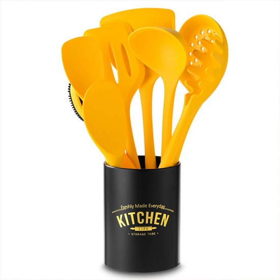Silicone Kitchenware Set 8Pcs Kitchen Utensils Set Silica Gel Cooking Utensils Set Heat Resistant Kitchen Tools with Storage Barrel Silicone Kitchenware Set 8Pcs Kitchen Utensils Set Silica Gel Cooking Utensils Set Heat Resistant Kitchen Tools with Storage Barrel