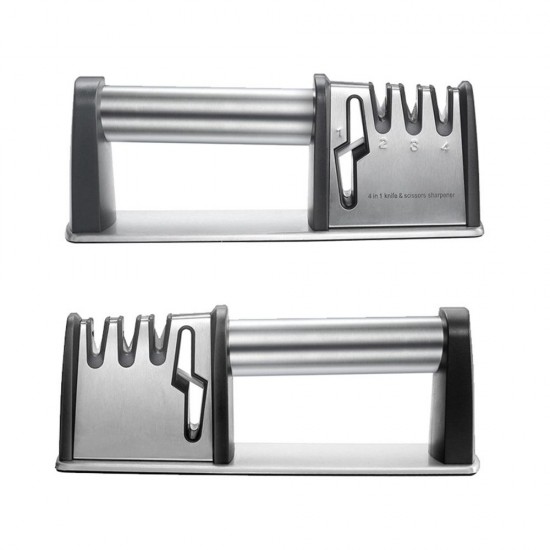 4-in-1 Knife & Scissor Sharpener Tungsten Steel/Emery/Ceramic 4-stage Coarse Medium Fine Blade Sharpener Professional for Home Outdoor Camping Traveling Sharpening Tool 4-in-1 Knife & Scissor Sharpener Tungsten Steel/Emery/Ceramic 4-stage Coarse Medium Fine Blade Sharpener Professional for Home Outdoor Camping Traveling Sharpening Tool