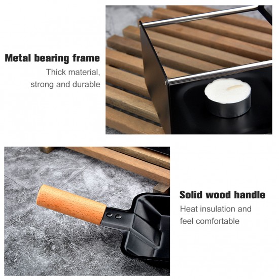 Cheese Raclette Set Cheese Melter Pan Non-Stick Raclette Grill Set Portable Candlelight Raclette with Spatula Home Metal Kitchen Grilling Tool with Wood Handle Cheese Raclette Set Cheese Melter Pan Non-Stick Raclette Grill Set Portable Candlelight Raclette with Spatula Home Metal Kitchen Grilling Tool with Wood Handle