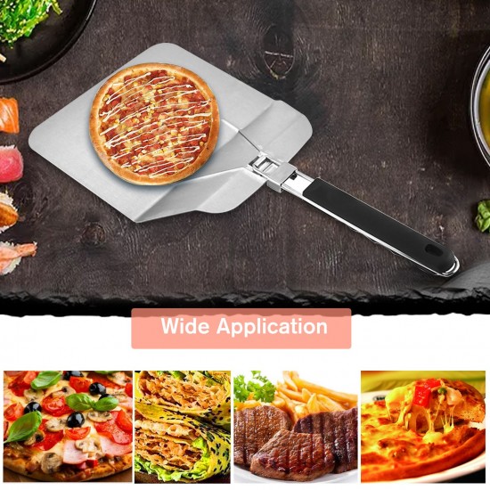 Stainless Steel Pizza Peel with Foldable Handle Pizza Spatula for Oven Pizza Paddle for Baking Homemade Pizza Bread Stainless Steel Pizza Peel with Foldable Handle Pizza Spatula for Oven Pizza Paddle for Baking Homemade Pizza Bread