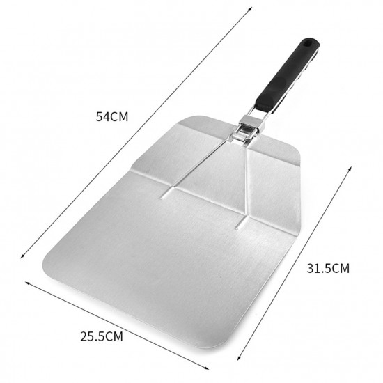 Stainless Steel Pizza Peel with Foldable Handle Pizza Spatula for Oven Pizza Paddle for Baking Homemade Pizza Bread Stainless Steel Pizza Peel with Foldable Handle Pizza Spatula for Oven Pizza Paddle for Baking Homemade Pizza Bread