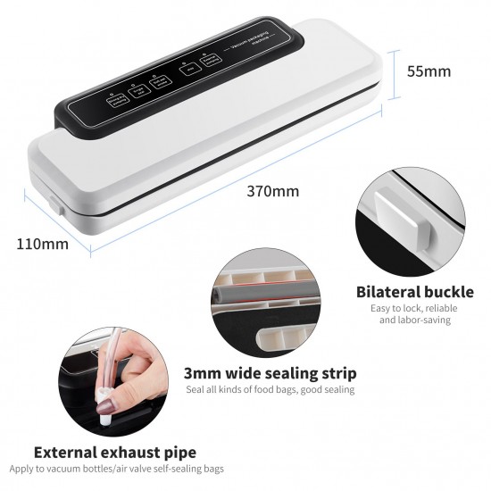 Vacuum Sealer Machine Compact Food Sealer Automatic Food Food Preservation Machine Dry & Wet Food Modes 10 Vacuum Bags Vacuum Sealer Machine Compact Food Sealer Automatic Food Food Preservation Machine Dry & Wet Food Modes 10 Vacuum Bags