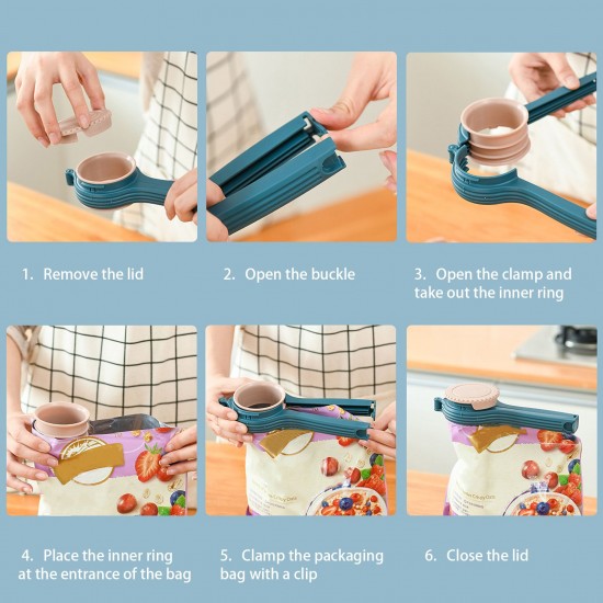 Food Bag Clips Food Storage Sealing Clips with Removable Rotating Lid Bag Clips for Snack Oats Food Storage Kitchen Tools Food Bag Clips Food Storage Sealing Clips with Removable Rotating Lid Bag Clips for Snack Oats Food Storage Kitchen Tools