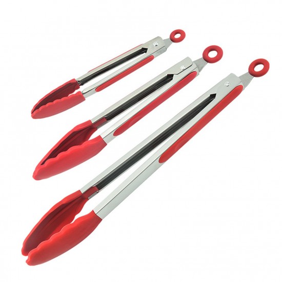 Silicone Kitchen Tongs, Serving Tongs for cooking, High Heat Resistant to 230°C, Stainless Steel Metal Food Tongs with Non-Stick Silicone Tips(16 inch,Red) Silicone Kitchen Tongs, Serving Tongs for cooking, High Heat Resistant to 230°C, Stainless Steel Metal Food Tongs with Non-Stick Silicone Tips(16 inch,Red)