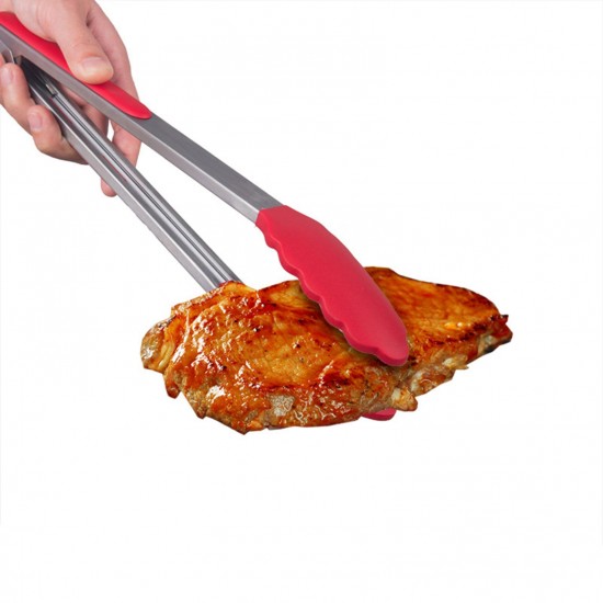 Silicone Kitchen Tongs, Serving Tongs for cooking, High Heat Resistant to 230°C, Stainless Steel Metal Food Tongs with Non-Stick Silicone Tips(16 inch,Red) Silicone Kitchen Tongs, Serving Tongs for cooking, High Heat Resistant to 230°C, Stainless Steel Metal Food Tongs with Non-Stick Silicone Tips(16 inch,Red)