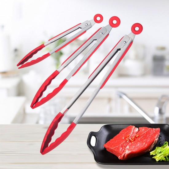 Silicone Kitchen Tongs, Serving Tongs for cooking, High Heat Resistant to 230°C, Stainless Steel Metal Food Tongs with Non-Stick Silicone Tips(16 inch,Red) Silicone Kitchen Tongs, Serving Tongs for cooking, High Heat Resistant to 230°C, Stainless Steel Metal Food Tongs with Non-Stick Silicone Tips(16 inch,Red)