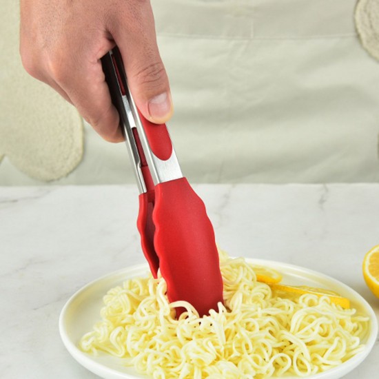 Silicone Kitchen Tongs, Serving Tongs for cooking, High Heat Resistant to 230°C, Stainless Steel Metal Food Tongs with Non-Stick Silicone Tips(16 inch,Red) Silicone Kitchen Tongs, Serving Tongs for cooking, High Heat Resistant to 230°C, Stainless Steel Metal Food Tongs with Non-Stick Silicone Tips(16 inch,Red)