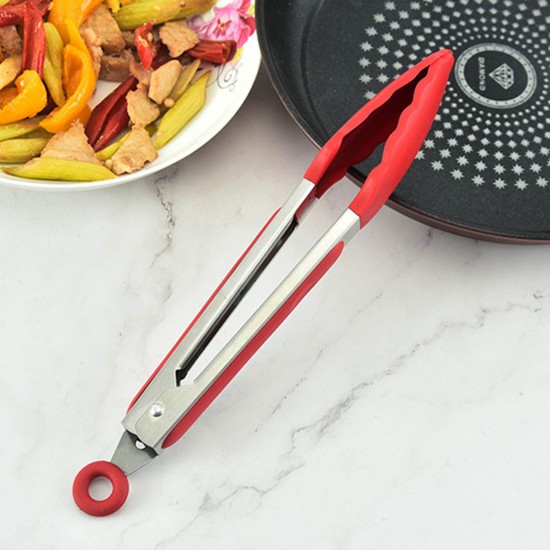 Silicone Kitchen Tongs, Serving Tongs for cooking, High Heat Resistant to 230°C, Stainless Steel Metal Food Tongs with Non-Stick Silicone Tips(16 inch,Red) Silicone Kitchen Tongs, Serving Tongs for cooking, High Heat Resistant to 230°C, Stainless Steel Metal Food Tongs with Non-Stick Silicone Tips(16 inch,Red)