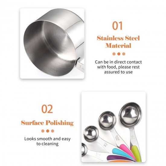 5PC Measuring Spoons Set for Dry and Liquid Ingredients Cooking Baking Utensils Stainless Steel Heat-Resistant Cookware Set Kitchen Gadgets 5PC Measuring Spoons Set for Dry and Liquid Ingredients Cooking Baking Utensils Stainless Steel Heat-Resistant Cookware Set Kitchen Gadgets