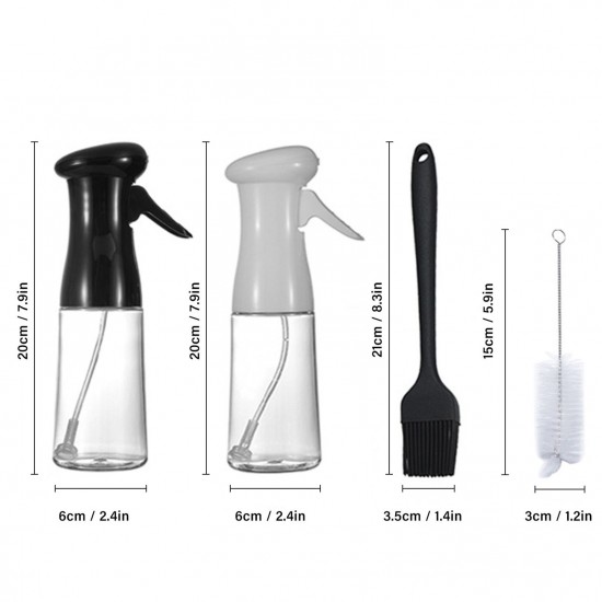 Plastic Oil Sprayer 200ml Oil Dispenser with Brushes Portable Refillable Spray Bottle for Vinegar Cooking Wine Soy Sauce Cooking Baking Grilling Plastic Oil Sprayer 200ml Oil Dispenser with Brushes Portable Refillable Spray Bottle for Vinegar Cooking Wine Soy Sauce Cooking Baking Grilling