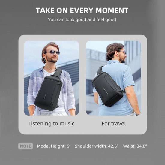 Mark Ryden Portable Fashion Business Leisure Anti-Theft Waterproof USB Charge Large Capacity Men Single-Shoulder Bag Mark Ryden Portable Fashion Business Leisure Anti-Theft Waterproof USB Charge Large Capacity Men Single-Shoulder Bag