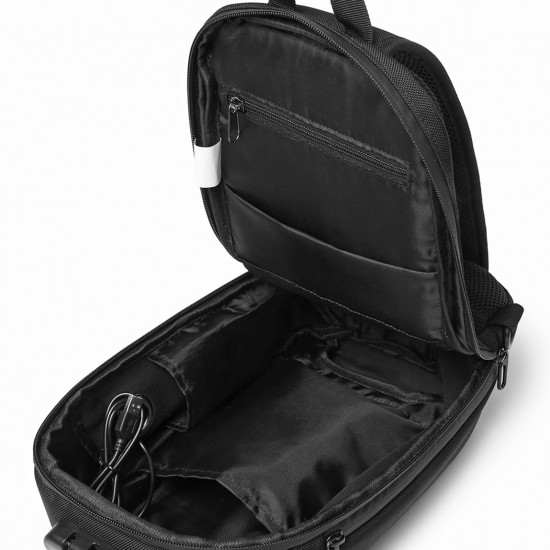 ozuko Portable Fashion Large Capacity Multi-Function Man Chest Bag Waterproof Anti-Theft USB Charge Port Chest Pack With Lock ozuko Portable Fashion Large Capacity Multi-Function Man Chest Bag Waterproof Anti-Theft USB Charge Port Chest Pack With Lock