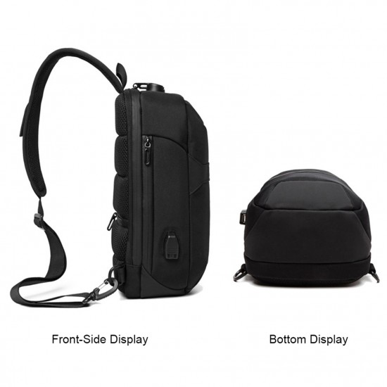 ozuko Portable Fashion Large Capacity Multi-Function Man Chest Bag Waterproof Anti-Theft USB Charge Port Chest Pack With Lock ozuko Portable Fashion Large Capacity Multi-Function Man Chest Bag Waterproof Anti-Theft USB Charge Port Chest Pack With Lock