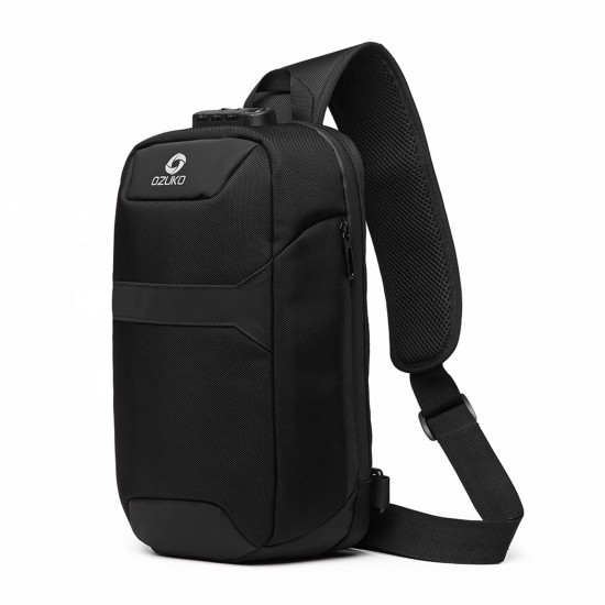 ozuko Portable Fashion Large Capacity Multi-Function Man Chest Bag Waterproof Anti-Theft USB Charge Port Chest Pack With Lock ozuko Portable Fashion Large Capacity Multi-Function Man Chest Bag Waterproof Anti-Theft USB Charge Port Chest Pack With Lock