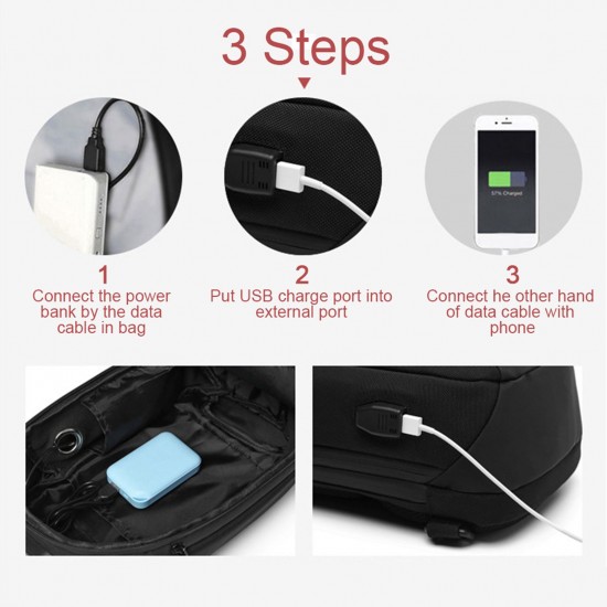ozuko Portable Fashion Large Capacity Multi-Function Man Chest Bag Waterproof Anti-Theft USB Charge Port Chest Pack With Lock ozuko Portable Fashion Large Capacity Multi-Function Man Chest Bag Waterproof Anti-Theft USB Charge Port Chest Pack With Lock