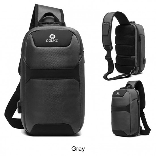 ozuko Portable Fashion Large Capacity Multi-Function Man Chest Bag Waterproof Anti-Theft USB Charge Port Chest Pack With Lock ozuko Portable Fashion Large Capacity Multi-Function Man Chest Bag Waterproof Anti-Theft USB Charge Port Chest Pack With Lock