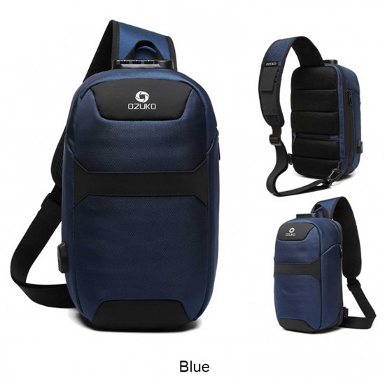 ozuko Portable Fashion Large Capacity Multi-Function Man Chest Bag Waterproof Anti-Theft USB Charge Port Chest Pack With Lock ozuko Portable Fashion Large Capacity Multi-Function Man Chest Bag Waterproof Anti-Theft USB Charge Port Chest Pack With Lock